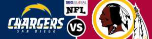 Odds for NFL Week 14 Los Angeles Chargers against Washington Redskins