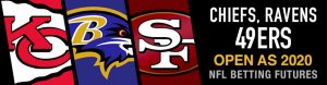 Chiefs Ravens and 49ers Open as 2020 NFL Betting Futures Chalk