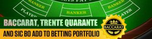 Baccarat, Trente Quarante and Sic Bo Add to Betting Portfolio