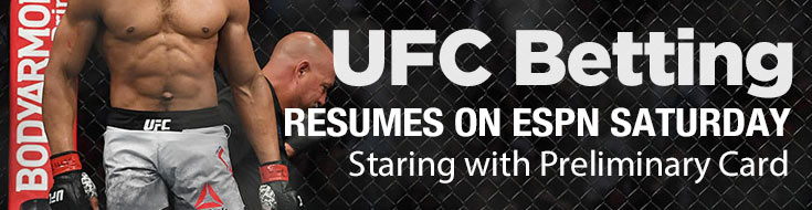 UFC Betting Resumes on ESPN Saturday Staring with Preliminary Card