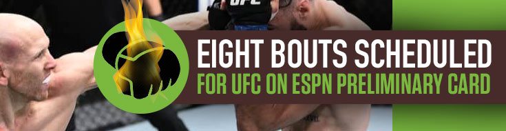 Eight Bouts Scheduled for UFC on ESPN Preliminary Card