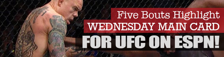 Five Bouts Highlight Wednesday Main Card for UFC on ESPN!