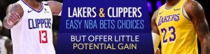 Lakers & Clippers Easy NBA Bets Choices but Offer Little Potential Gain