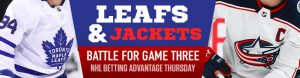 Leafs And Jackets Battle for Game Three NHL Betting Advantage Thursday
