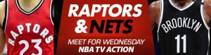 Raptors and Nets Meet for Wednesday NBA TV Action