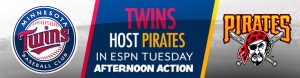 Twins Host Pirates in ESPN Tuesday Afternoon Action