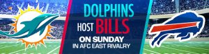 Dolphins Host Bills on Sunday in AFC East Rivalry
