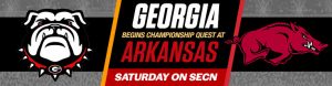 Georgia Begins Championship Quest at Arkansas Saturday on SECN