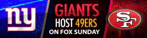 Giants Host 49ers on FOX Sunday