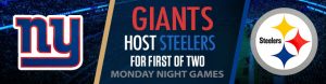Giants Host Steelers for First of Two Monday Night Games