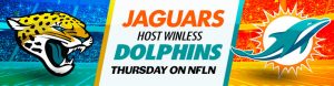 Jaguars Host Winless Dolphins Thursday on NFLN