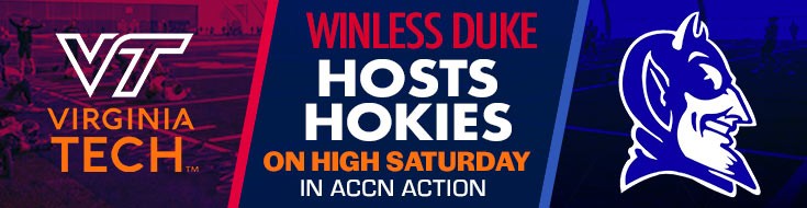 Winless Duke Hosts Hokies on High Saturday in ACCN Action