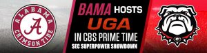 Bama Hosts UGA in CBS Prime Time SEC Superpower Showdown