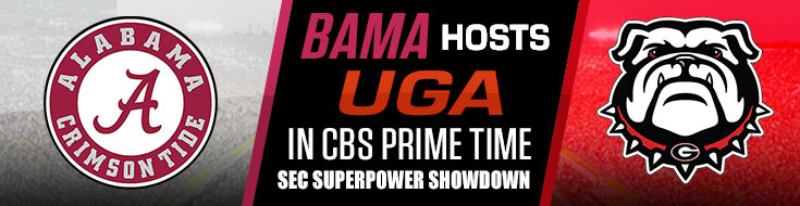 Bama Hosts UGA in CBS Prime Time SEC Superpower Showdown