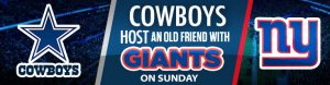 Cowboys Host an Old Friend with Giants on Sunday