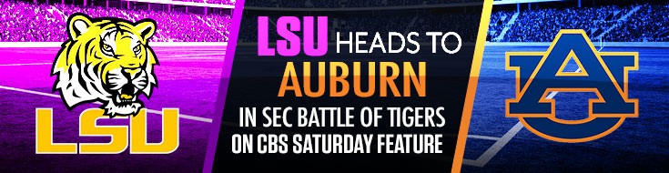 LSU Heads to Auburn in SEC Battle of Tigers on CBS Saturday Feature