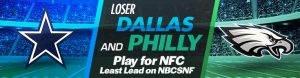 Losers Dallas and Philly Play for NFC Least Lead on NBCSNF