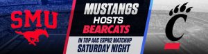 Mustangs Host Bearcats in Top AAC ESPN2 Matchup Saturday Night