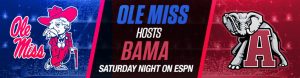 Ole Miss Hosts Bama Saturday Night on ESPN