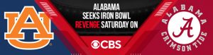 Alabama Seeks Iron Bowl Revenge Saturday on CBS