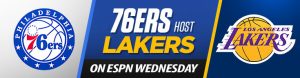 76ers Host Lakers on ESPN Wednesday