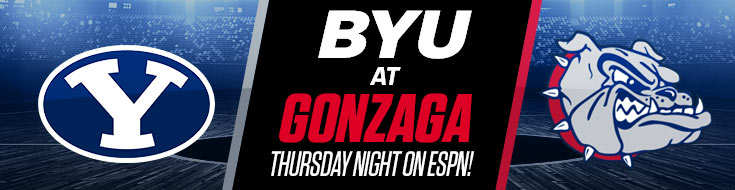 BYU Cougars vs Gonzaga Bulldogs Betting Thursday Night on ESPN