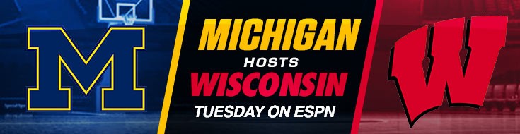 Michigan Hosts Wisconsin Tuesday on ESPN