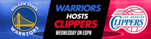 Warriors Host Clippers Wednesday on ESPN