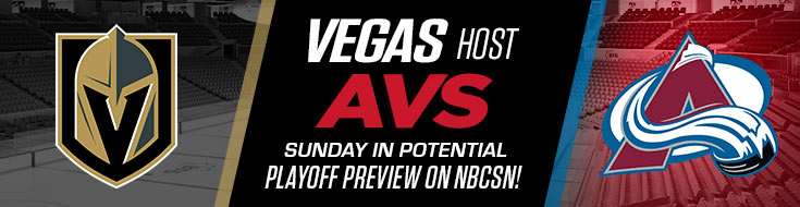 Colorado Avalanche vs. Vegas Golden Knights NHL Betting on NBCSN (Sunday, February 14)