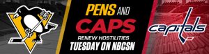 Pens and Caps Renew Hostilities Tuesday on NBCSN