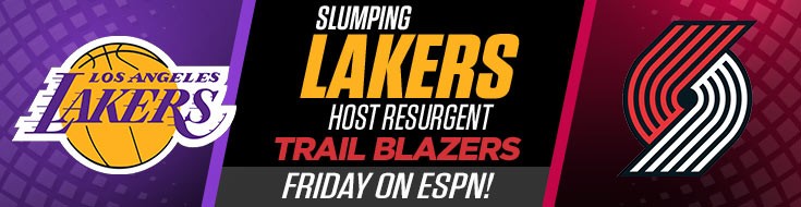 Slumping Lakers Host Resurgent Trail Blazers in NBA Betting on ESPN (February 26, 2021)