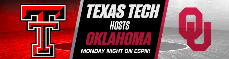 Texas Tech Hosts Oklahoma Monday Night on ESPN!