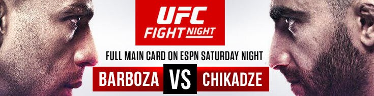 UFC Fight Night Odds Barboza vs. Chikadze Main Card (08-28-21)