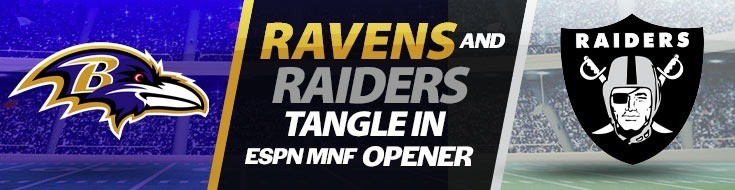 Baltimore Ravens vs. Las Vegas Raiders on NFL Betting Odds (09-13-2021)
