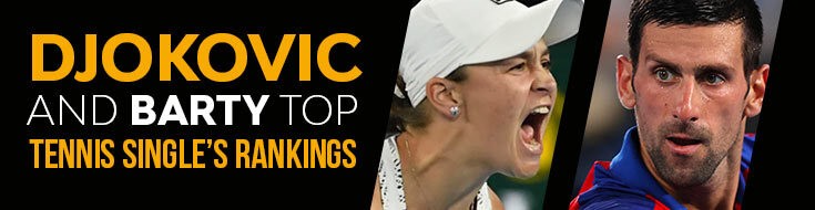 Djokovic and Barty Top Tennis Betting Single’s Rankings
