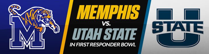 2022 First Responder Bowl Memphis Tigers vs. Utah State Aggies Odds (12-27-2022)