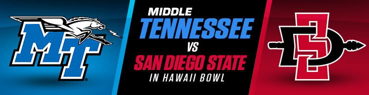 2022 Hawaii Bowl Middle Tennessee vs. San Diego State Odds (12-24-2022)