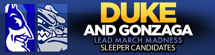 Duke and Gonzaga Lead March Madness Sleeper Candidates