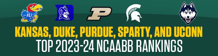 Kansas, Duke, Purdue, Sparty, and UConn Top 2023-24 NCAABB Rankings