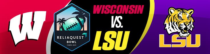 ReliaQuest Bowl Wisconsin Badgers vs. LSU Tigers Betting Odds (01-01-2024)