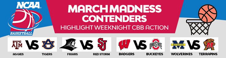 March Madness Contenders Highlight Weeknight CBB Action