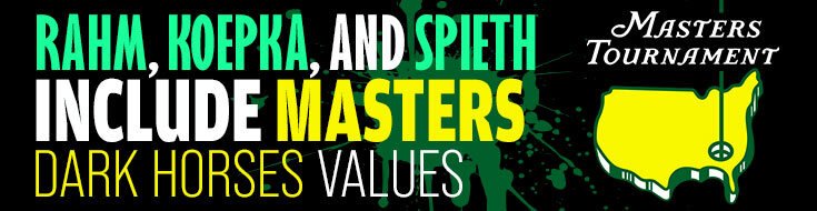 Rahm, Koepka, and Spieth Include Masters Dark Horses Values