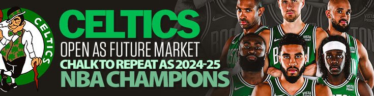 Celtics Open as Future Market Chalk to Repeat as 2024-25 NBA Champions