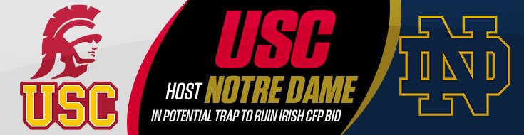 Notre Dame Fighting Irish vs. USC Trojans NCAAF Betting Odds (11-30-2024)
