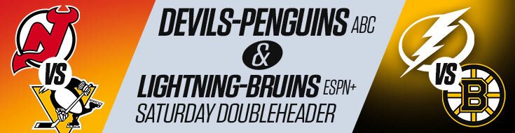 Devils-Penguins on ABC – Lightning-Bruins ESPN+ Saturday Doubleheader