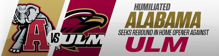 ULM Warhawks vs. Alabama Crimson Tide NCAAF Betting Lines (09-06-2025)