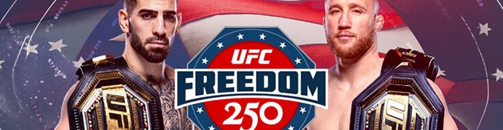 UFC Freedom 250 Main Card Gaethje vs. Topuria Betting Odds (06/14/2026)