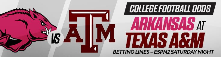 Arkansas Razorbacks vs. Texas A&M Aggies Betting Lines & Predictions (10/03/2026)