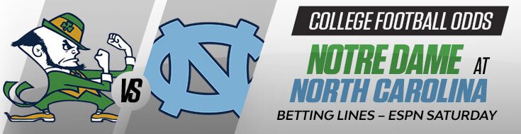 Notre Dame Fighting Irish vs. North Carolina Tar Heels NCAAF Betting Odds (10/03/2026)