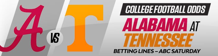 Alabama Crimson Tide at Tennessee Volunteers NCAAF Betting Odds (10/17/2026)
